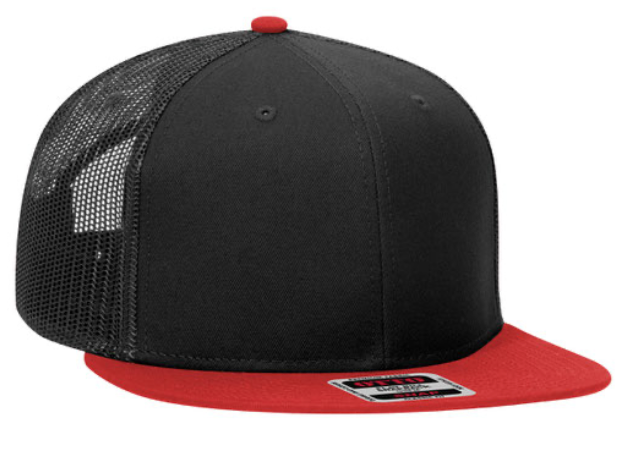 K.I.K. 3 COLOR LOGO OTTO FLAT BILL MESH SNAPBACK