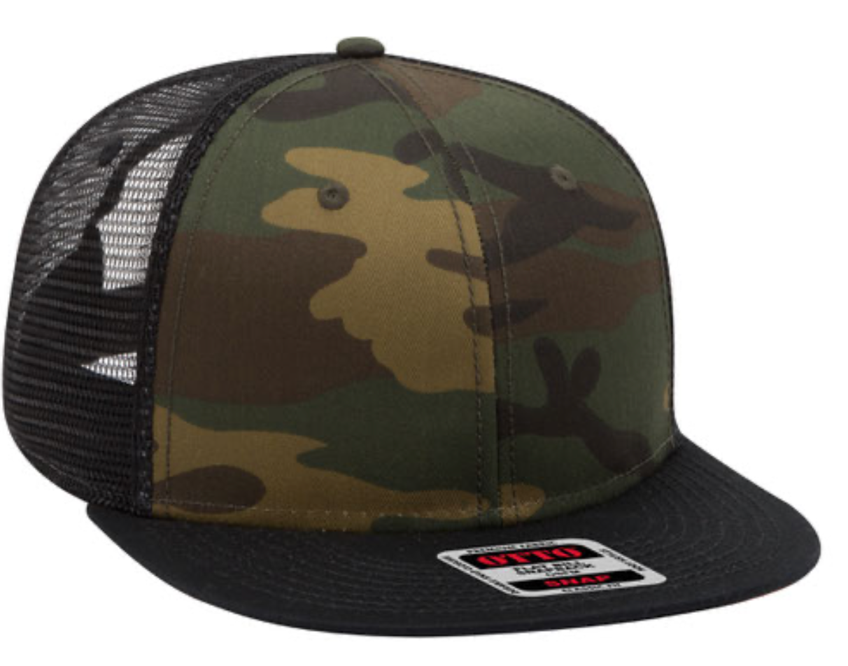 K.I.K. 3 COLOR LOGO OTTO FLAT BILL MESH SNAPBACK